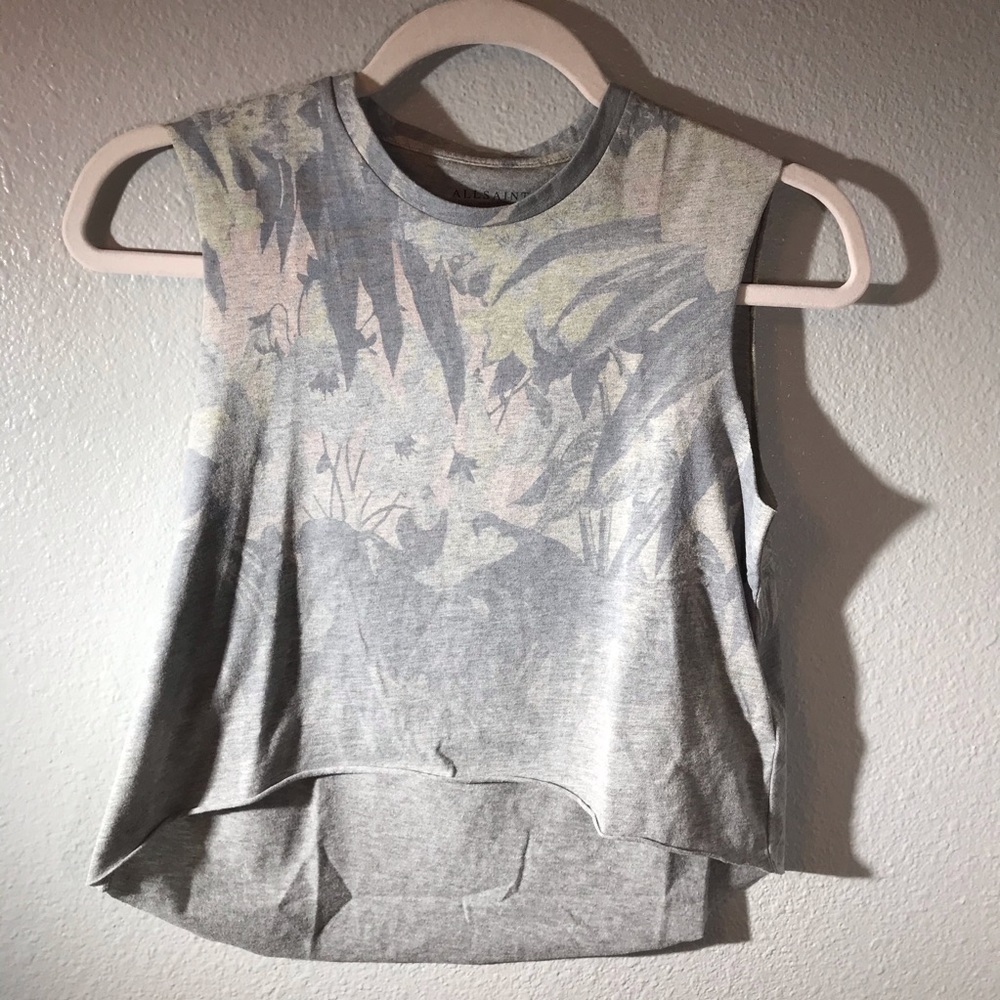 All Saints Tropix sleeveless cropped Tee
